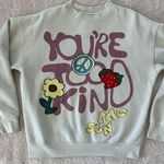 PAC sun embroidered cream crew neck sweatshirt size medium Photo 0