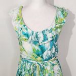 st. john's bay  Green Blue Floral Dress Size Medium Floral Knee-Length Dress Photo 2
