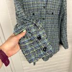 Stine Goya Phoenix Frayed Houndstooth Tweed Oversized Shirt Shacket Size S Blue Photo 9