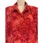 Kate Hill  Women's Silk Blazer Red Floral Button Front Lined Jacket Size 16W Photo 1