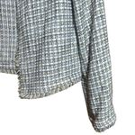 Calvin Klein Jacket Women 6 Multicolor Tweed Plaid Wool Blend Fringe Open Jacket Photo 4