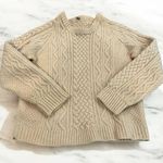 Vintage Wool Fisherman Cable Knit Beige Sweater Size M Photo 0