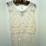 Rebellion NWT  Lace Vest Duster Cover Up Cream Medium Photo 4
