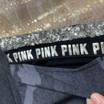 PINK - Victoria's Secret  gray army print silver sequin bling joggers, XS EUC Photo 1
