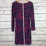 Soma  Purple Black Floral Ultra Soft Stretch Twist Detail Dress [Size‎ Large] Photo 1