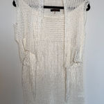 Y2K Cream White Crochet knit Fringe Tank Top Photo 0