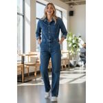DL1961 Freja Jumpsuit Long Sleeve Blue Denim Tripoli Size Large Photo 1