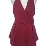 Purple Snow Oxblood Romper NWT Size XL Burgundy Sleeveless Short Romper Photo 0