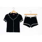Betsey Johnson SZ S black and white shorts pajama set Photo 1
