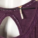 Free People  Cutout Back Babydoll Top size S Boho Purple Flowy Peasant Photo 5