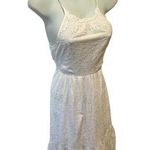 Maeve Anthropologie  White Eyelet Sundress Sz 2 High Neck Full Skirt Cruise Vacay Photo 0