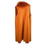 Tensione In Rust Faux Fur Trim Wool Blend Vest Orange Size M Photo 2
