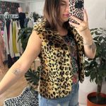 Vintage leopard cheetah fur cropped vest Y2k Brown Size M Photo 5