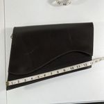 CRIZ Swiss Handmade Clutch Shoulder Bag Asymmetrical Brown Leather Minimalist Photo 12