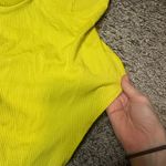 Timing Bright Yellow/Green Ribbed Top Photo 1