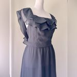 Entourage Vintage ‘80s Sheer Black Ruffled Bodice Knee Length Cocktail Dress Photo 4