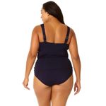 Anne cole  Womens Twist Front Underwire Tankini Swim Top Navy Blue 24W Photo 1