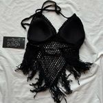 Macy's new with tags macy’s festival bohemian black crochet open back top Photo 1
