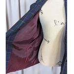 American Vintage 90s Heritage Plaid Wool Vintage Single Breasted Blazer Green Blue Red Medium Photo 6