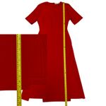 ZARA  Red Double Front Slit Midi Dress Back Zip Size Medium EUC Photo 6