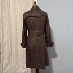 Jolt Women Brown Linen Blend Elegant Lined Lightweight Trench Coat Jacket Sz L Photo 7