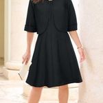 PLUS SIZE Fit And Flare Jacket Suit Dress PERFECT SHAPE 2PC Black Photo 0