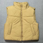 Forever 21  Cropped Puffer Vest Size XS in Beige Photo 0