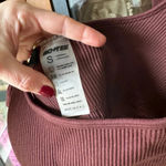 Oh Polly Bo + Tee workout set No Sweat Ribbed Scoop Neck Sports Bra Dark Brown leggings Photo 4