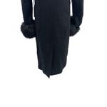 ZARA  Jacket Coat Fitted Fur Trim Manteco Wool Blend Black Size Small Photo 11
