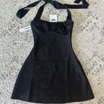Princess Polly NWT  Cabaret Halter Mini Dress Black Photo 3