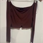 Naked Wardrobe  Chocolate Ribbed Top Photo 2