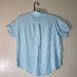 Levi's Short Sleeve Button Down Linen Blouse Women Size Small Petite Mint Blue Photo 1
