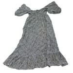 Slate + Willow Slate &‎ Willow Dress Womens Small Black White Ditsy Floral Tie Front Midi Photo 1