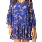 Free People  Sunset Floral Blue Boho Mini Dress New with tag Size Small Photo 4