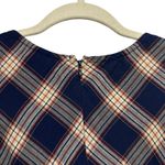 Super Dry Women's Sz 12 Woven Check Short Sleeve Tiered Midi Dress Blue Plaid Photo 7