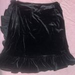 Forever 21 Ruffle Black Velvet Skirt Photo 3