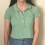 Lacoste Cropped Polo Light Green Top Size XS Photo 0