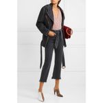 Nanushka Charcoal Black Cite Oversized Denim Belted Moto Biker Jacket Size XS Photo 3