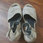 Stuart Weitzman  Grey Chic Feminine Summer Suede Wedge Platform Sandals Size 7 Photo 3