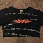 Harley Davidson Motorcycle Oversized Cropped T-shirt Photo 0
