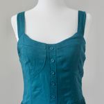 Wild Fable Teal Sleeveless Flowy Short Button Summer Casual Romper Medium Photo 1