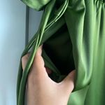 Eloquii  Womens Satin Boat Neck Waist Tie Elegant Chic Summer Maxi Dress Green 20 Photo 3