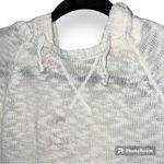 SO  sz XS juniors slubbed hooded sweater ivory ribbed trim one pocket long sleeve Photo 2