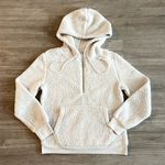 No Boundaries Cream Hooded Quarter Zip Fuzzy Sherpa Sweater Hoodie Size Medium Photo 2