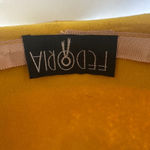 Fedoria 100% Wool Fedora Hat‎ Yellow Wide Brim Black Band Fashion Statement Photo 4