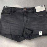 Arizona Jeans Arizona Jean Co. Black Denim Shorts Women’s Sz 5 Shortie 2.5” Inseam Raw Hem NWT Photo 0