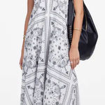 Madewell  Embroidered Deep V-Neck Midi Dress in Bandana Size XL Photo 0