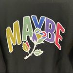 Maybe Today NYC Winter Rose Black Crew Neck Sweatshirt. Size Small. Unis… Photo 1