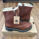 Dr. Martens 1460 Serena brown leather fur lace up boots booties shoes women’s 7 Photo 0
