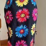 City Silk Midi Black W Red Pink Blue Yellow Sun Flowers SZ 6 Damage Last… Photo 4